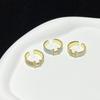 Enamel Dripping Oil Zircon Letter H Opening Ring Niche Design Light Luxury High Sense Fashion Personalized Jewelry