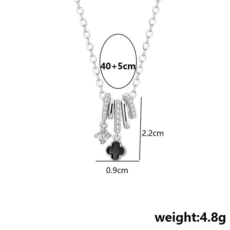 Vierblättriges Kleeblatt Halskette Weibliche Mode Exquisite Hundert Mit Senior Sense Anhänger Zirkonia Leichte Luxus Schlüsselbein Kette