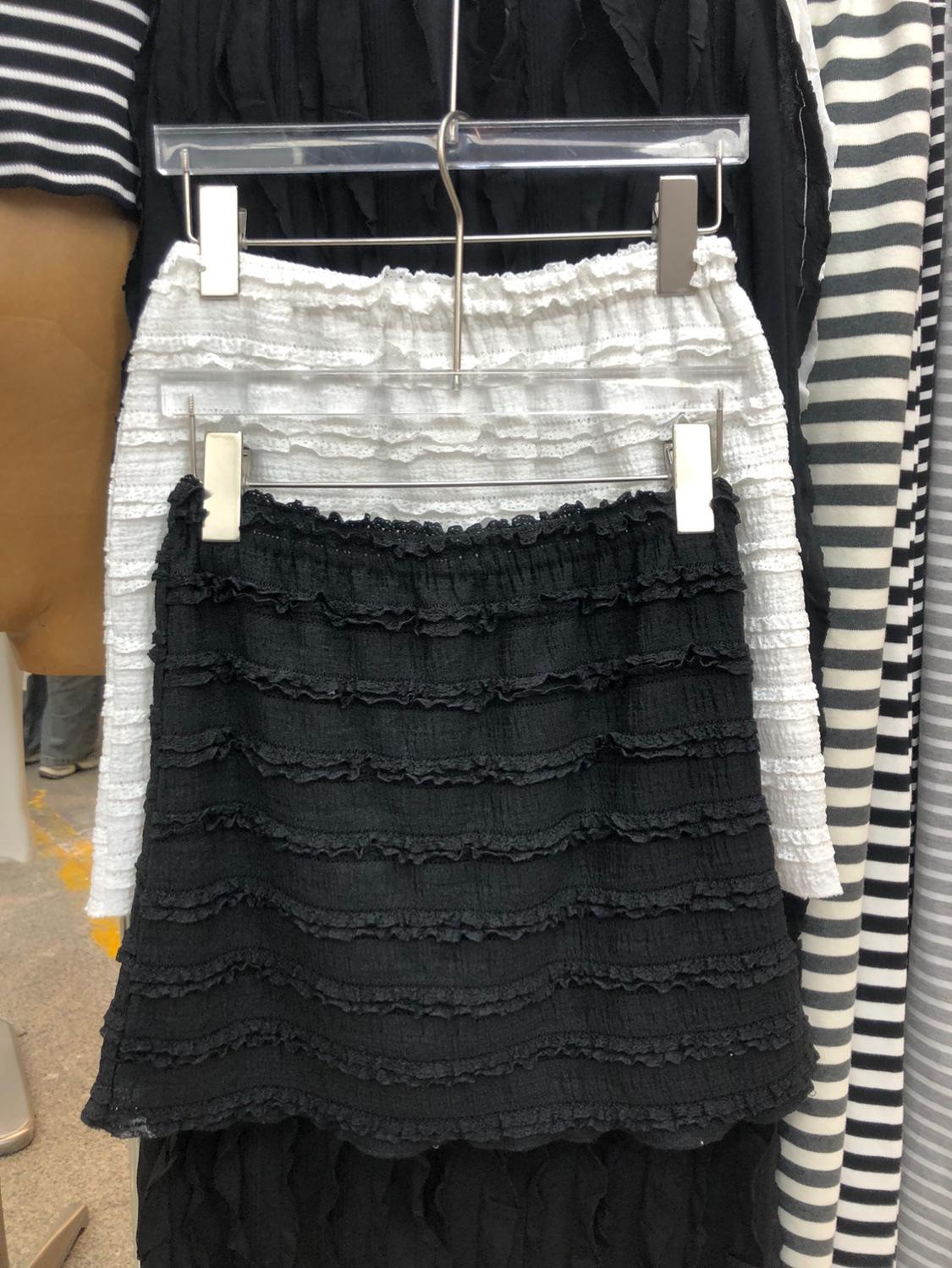 

Юбка на бедрах, летняя, новая, однотонная, кружевная, плиссированная, с высокой талией, короткая юбка, нежная, универсальная и тонкая юбка one size fits all