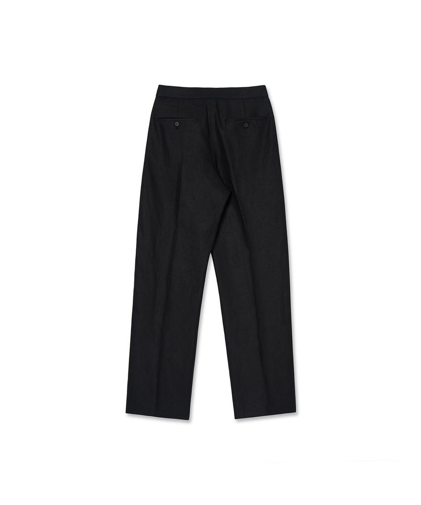 IOLO Relax Linen Double-Pleat Pants_Black