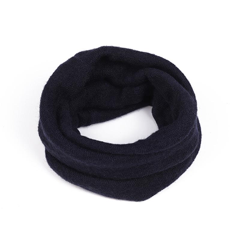 Knitted Wool Scarf Autumn and Winter Solid Color Single Circle Warm Neck Cover Outdoor Versatile Single Layer Scarf