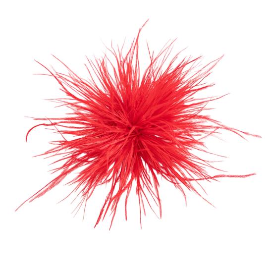 Women Brooch Pin with Fluffy Light Feather Design красный