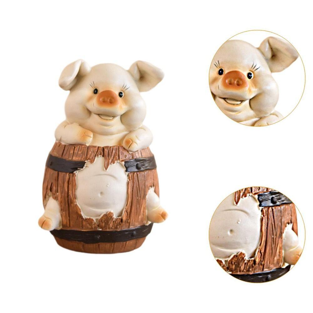 Durable Animal Saving Box Cute ResinPig Ornament Unique Pig Piggy Bank  Children Toy