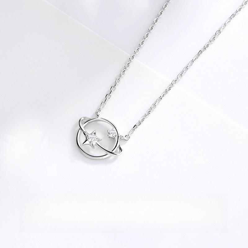 Planet Necklace Female Niche Design Sense Collarbone Chain Korean Version Fashion Ins Light Luxury Temperament Pendant Female