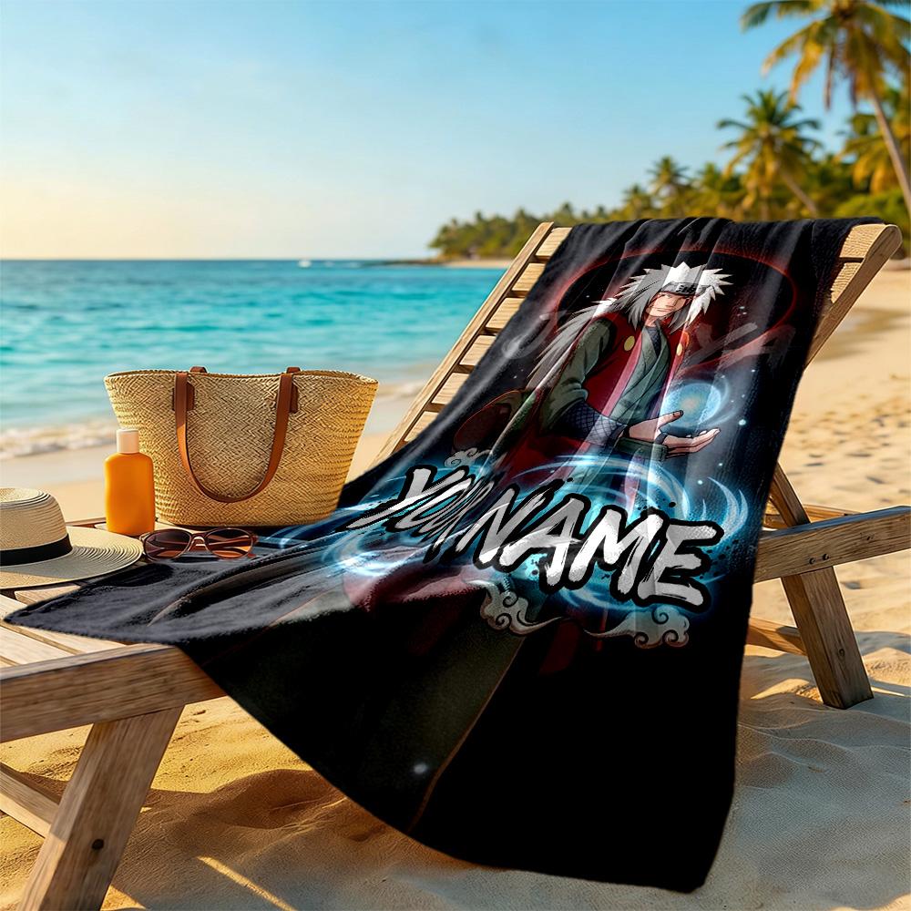 Naruto Character Customize Text Beach Towel Super Soft & Absorbent Portable for SwimmingBeachCamping Travel Beach AccessoriesGym