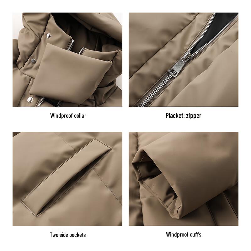 ROMON Men's Thickened Hooded Padded Jacket
