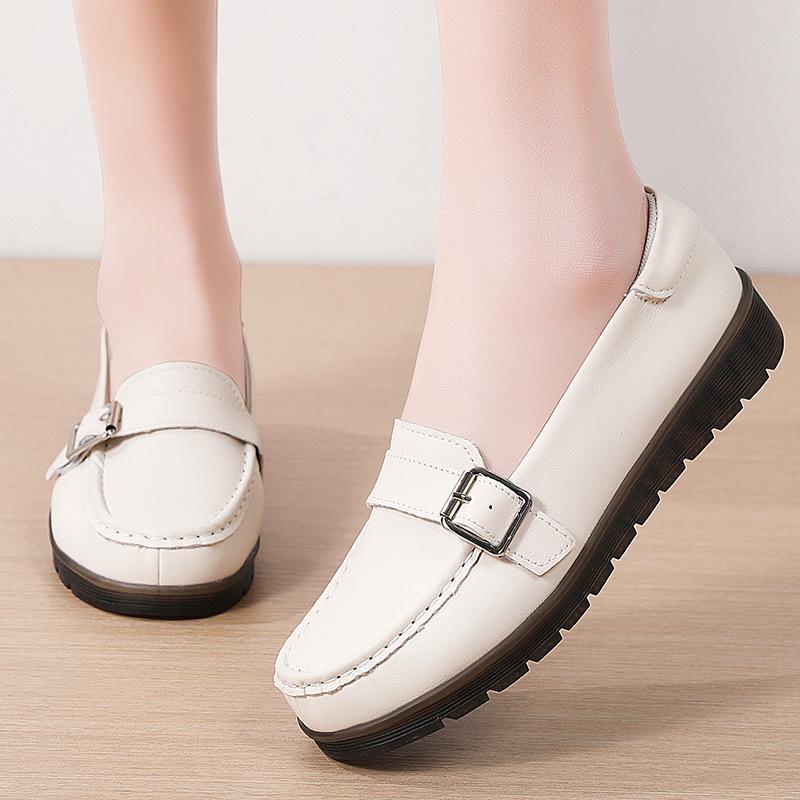 

Весенне-осенние мокасины, женские туфли на плоской подошве, женские туфли-лодочки, нескользящая рабочая обувь на мягкой подошве, универсальная повседневная обувь 41 бежевый