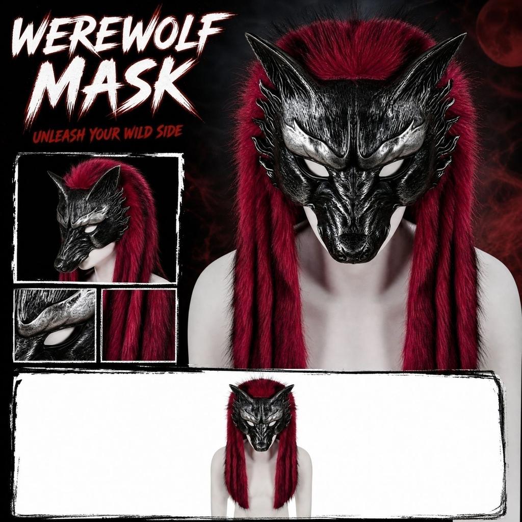Werewolf Costume Accessory for Halloween Masquerade Party