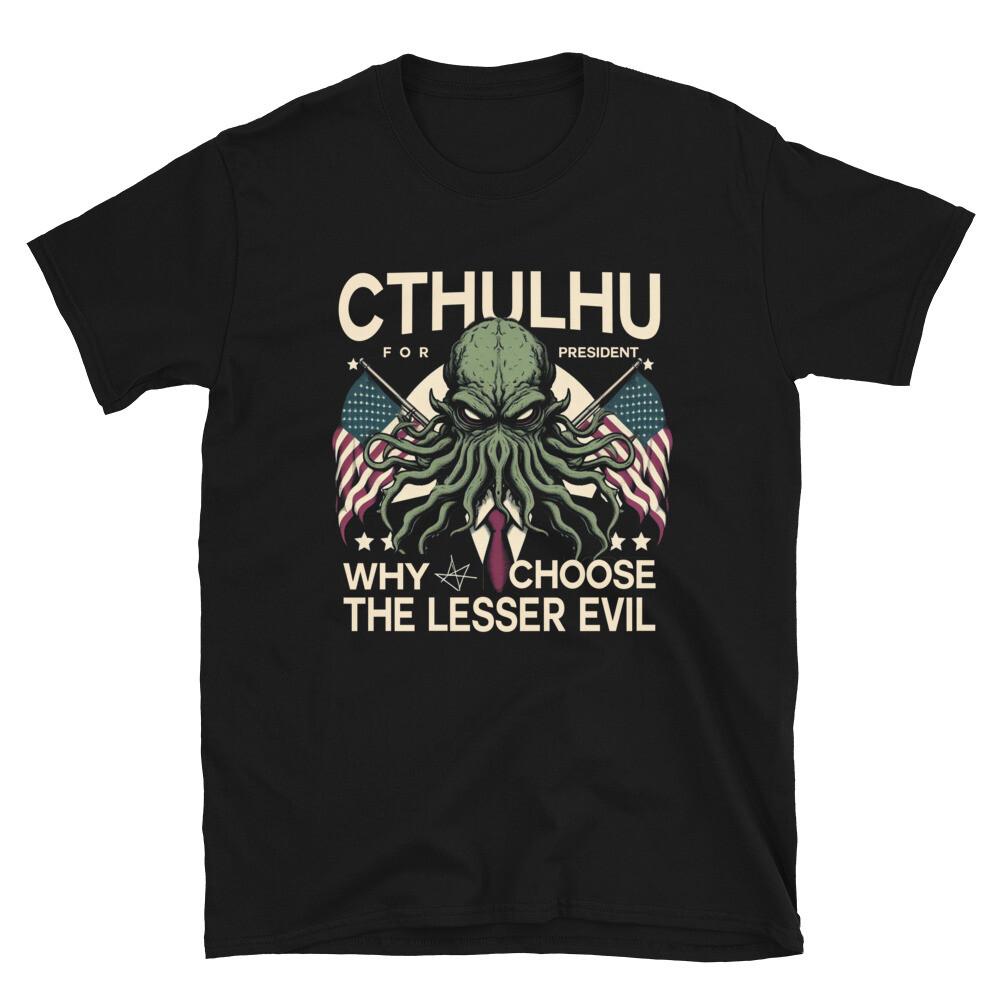 Funny 2024 elections Cthulhu for President T-Shirt Unisex T-Shirt L