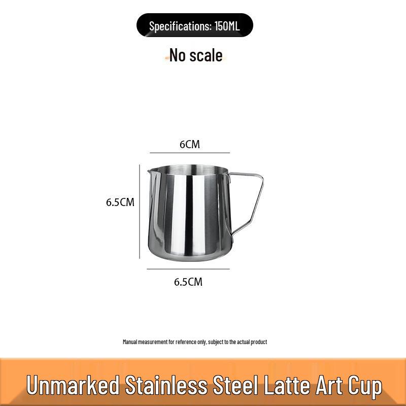 304 Stainless Steel Latte Art Pitcher with Pointed Spout and Measuring Scale for Frothing Milk