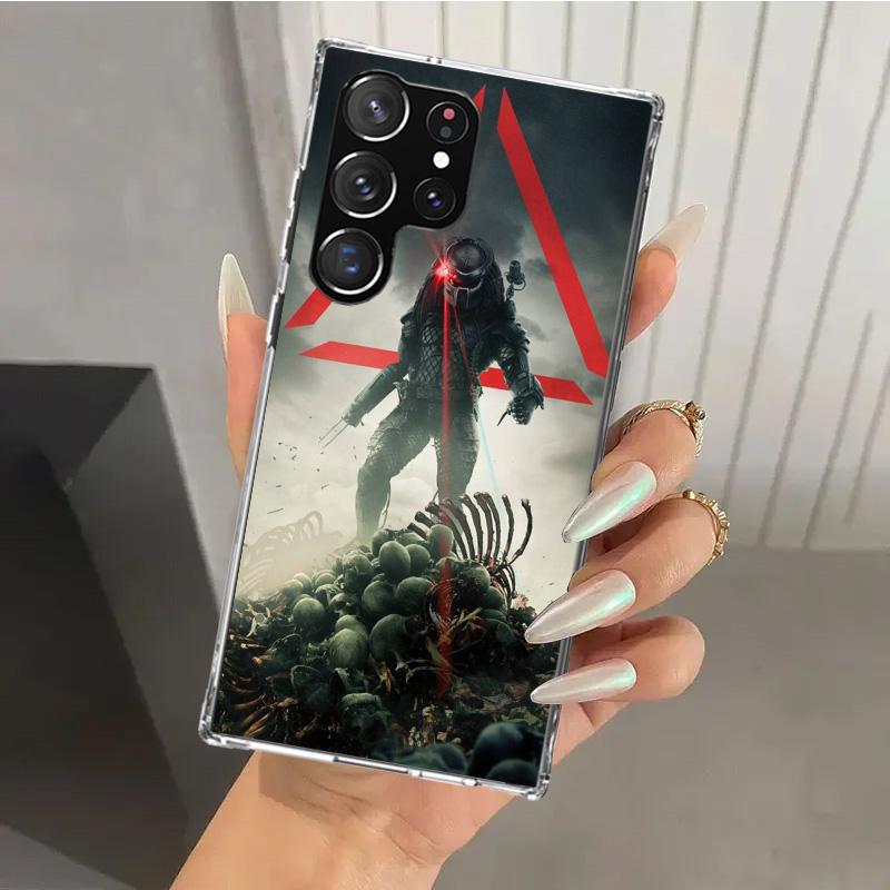 Alien Vs Predator Bemalte Handyhülle für Samsung Galaxy S26 S24 S23 Ultra S25 Edge S22 S21 Plus S20 FE + Weiche Druckschale Funda