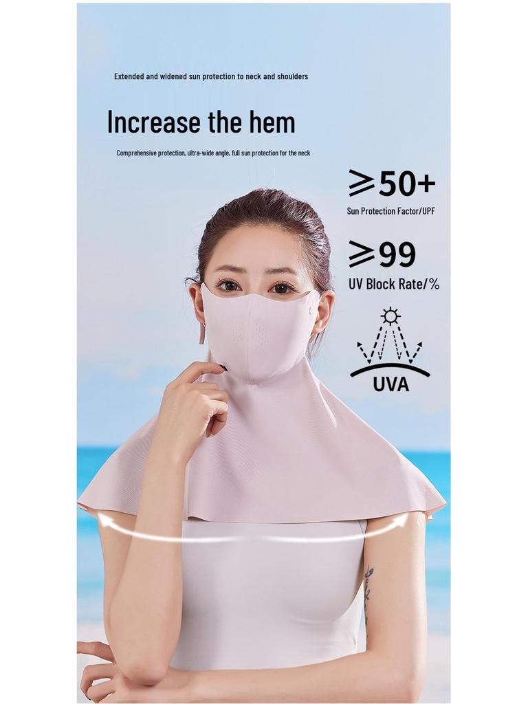 UV Protection Breathable Mask with Eye Corner Coverage - Spring/Summer Fashionable Solid Color
