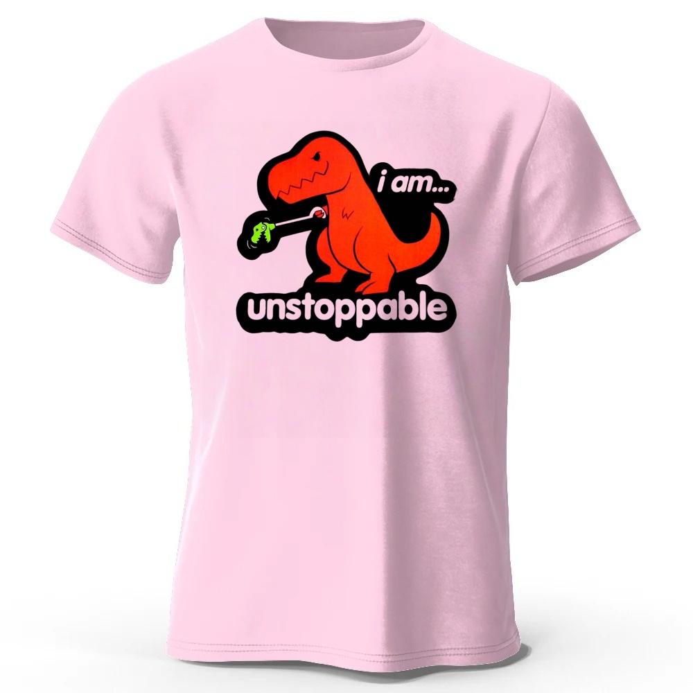 New Fun and Bizarre Tyrannosaurus Rex Pure Cotton Tshirt for MenWomen Loose Large Breathable Sports Short Sleeves Trendy Style