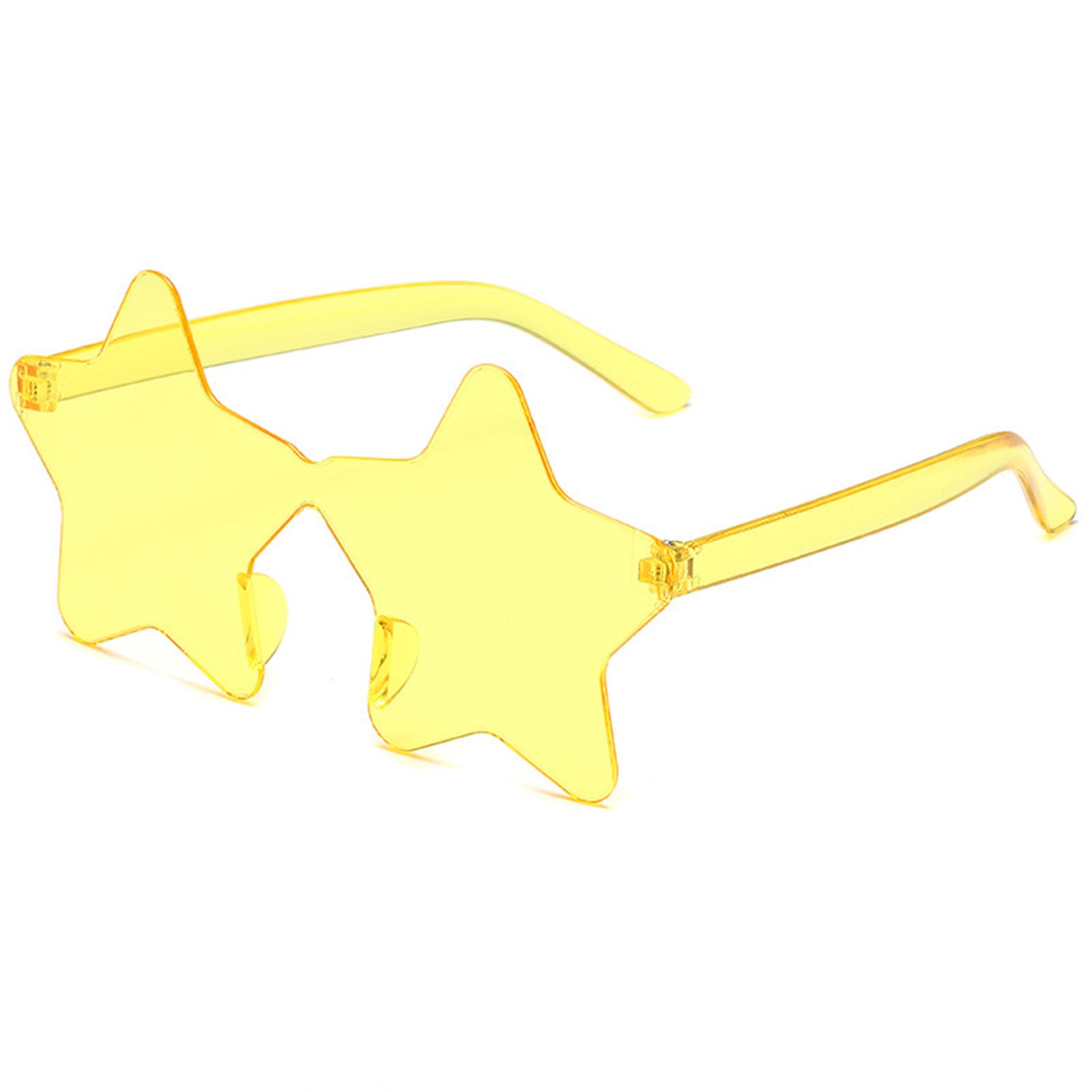 

Star Sunglasses Small Face Star Rimless Sunglasses Star Glasses Beach Sunglasses Pentagram Sunglasses Photo Glasses светло-желтого