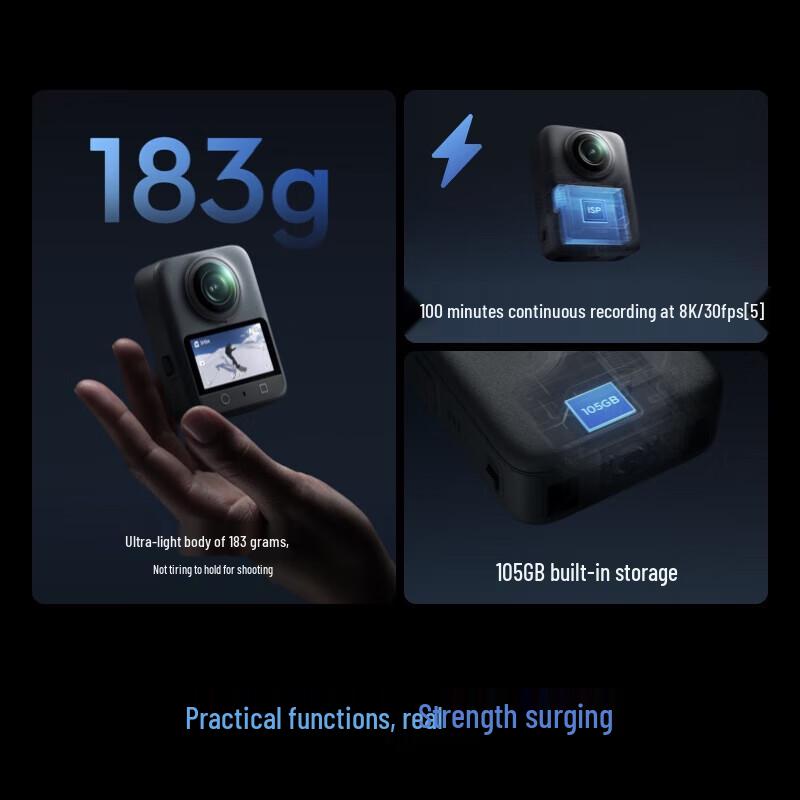 DJI Osmo 360 8K Panoramic Action Camera Cycling Rear View Kit (CN Version)