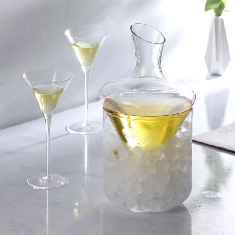 Creative Crystal Glass Wine Decanter with Slanted Spout – Ice Wine Carafe
