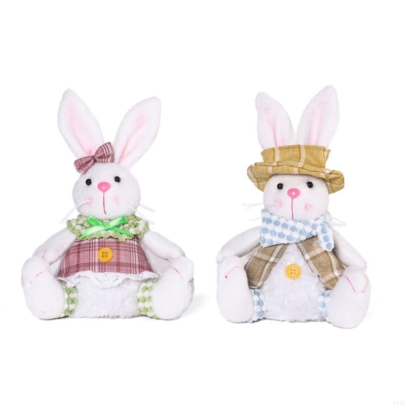 

KX4B Plush Rabbit Ornament Glowings Easter Rabbit Decorations for Table China Mainland