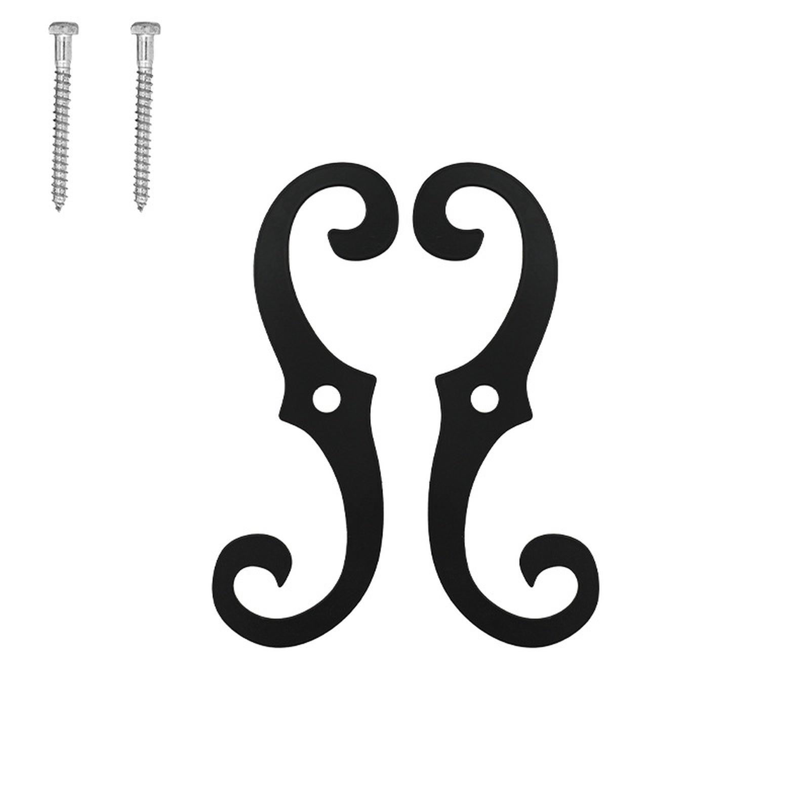 

Black S Shutter Dogs Hardware Decorative Shutter Dog Holders with Attachment Hardware 6. Inches External Tieback for Exterior Decorative (2 Pack,Iron) one size чёрный