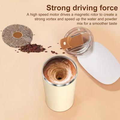 Selbstrührender Kaffeebecher, 400 ml, automatischer Magnetrührbecher, Edelstahl-Mixbecher, tragbarer, wiederaufladbarer elektrischer Kaffeebecher für zu Hause