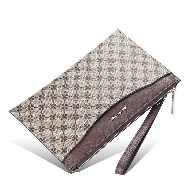 New Men s Handbag With European American Print Large-Capacity Business Zipper Clutch 26X17X3