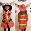 Firefighter Cosplay Halloween Set Coat Hat Fire Extinguisher Ax Walkie Talkie Hose Costume Event Boys [Children Cosplay] (ADOSSY) Children's 6-piece