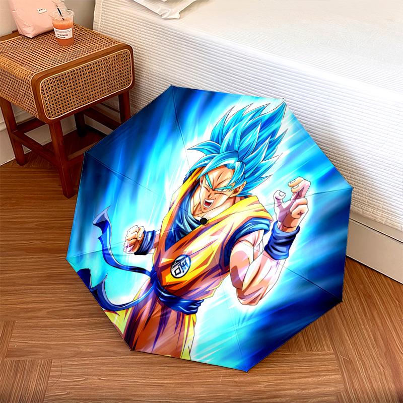 1 PC Automatic Folding Umbrella - Dragon Ball Super Pattern Portable Foldable Design With 8 Ribs Christmas Birthday Gifts