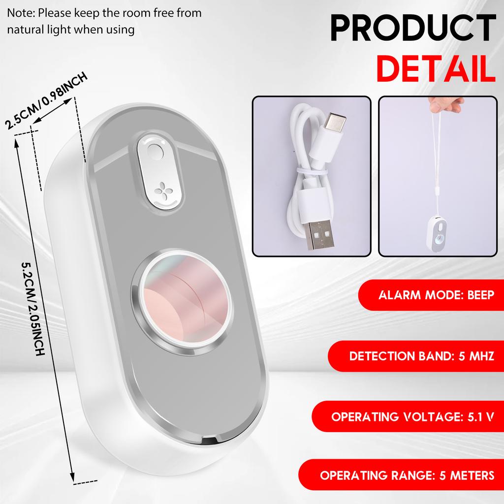 Hidden Camera Detector Dual Tech Infrared Hidden Camera Detector anti-peep Signal Detector for Travel, Hotels, Home, Office