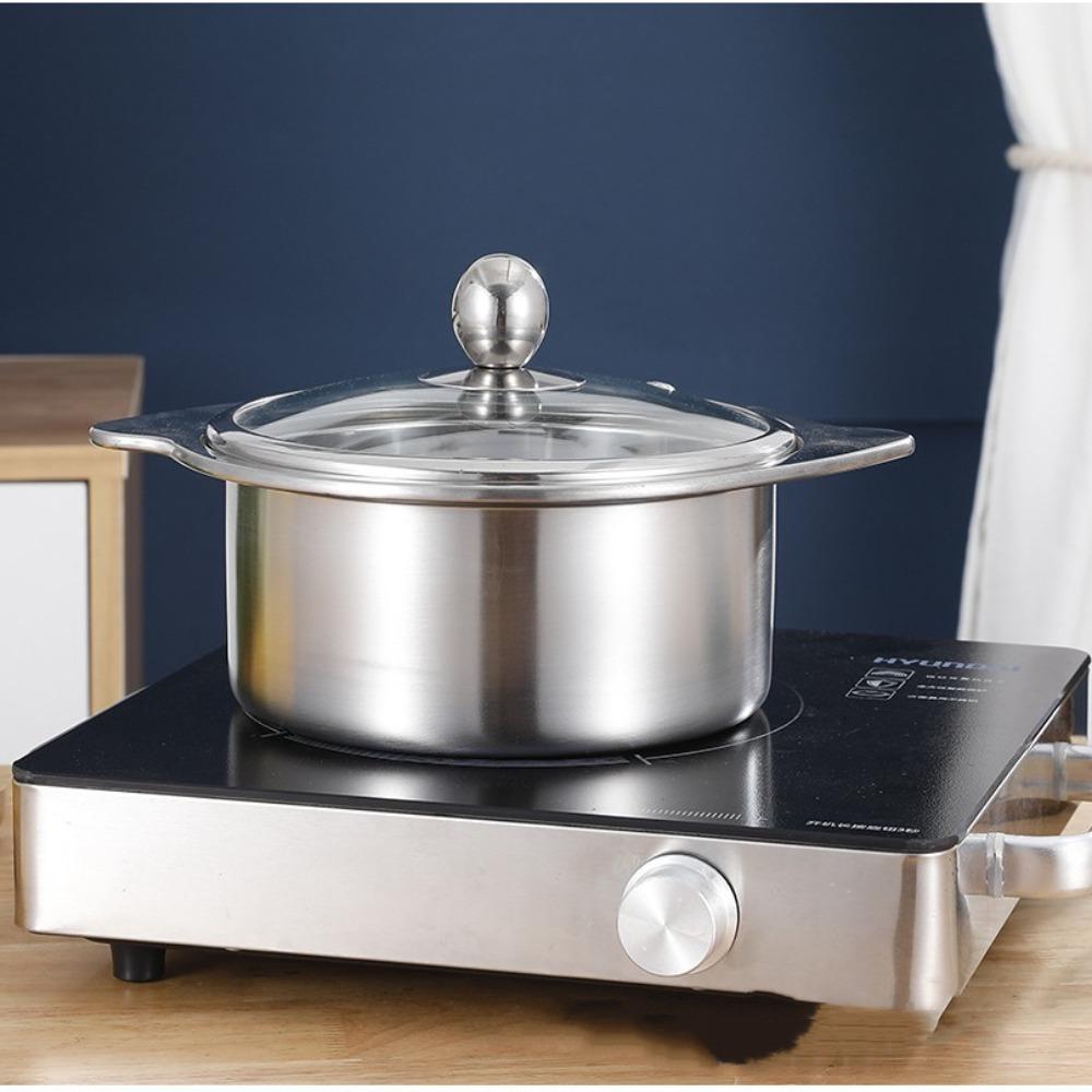 Pan One Person Cooking Boiling Pot Multi Purpose Stainless Steel Hot Pot 14/15/16/18cm Cookware Soup Pot Food Cooking