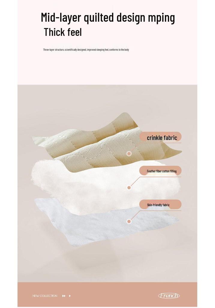 Korean Princess Crinkled Quilted Lace Bed Skirt: Thick Non-slip Mattress Protector