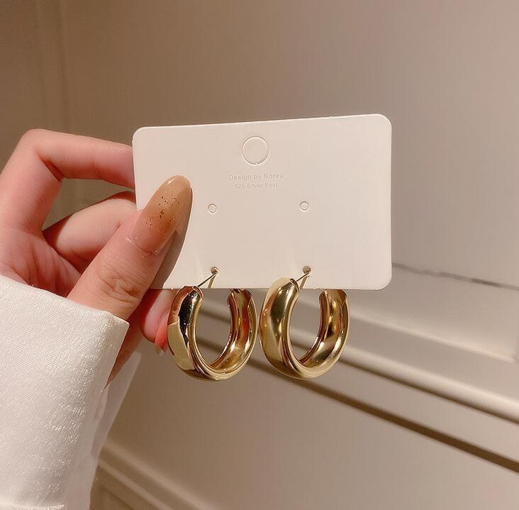 

Серьги геометрические круги корейский нишевый дизайн время простые серьги тот же тип C серьги женщины золотой