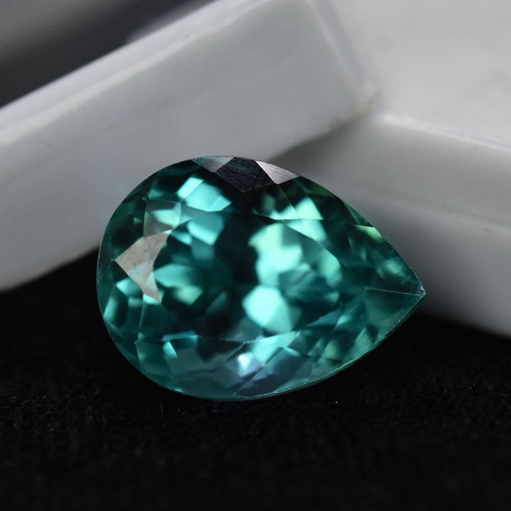Certified Natural Bluish Green Sapphire 17 Ct Pear Flawless Ceylon Gemstone