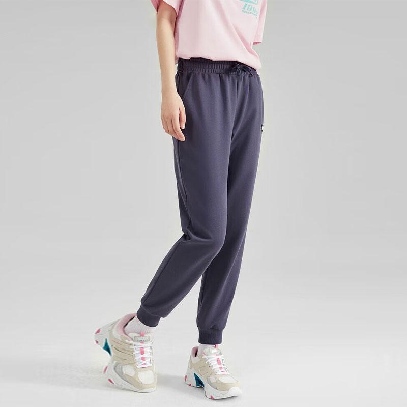 Skechers Colorful Casual Series Solid Color Lace-Up Cuffed Knit Joggers Women Joggers Odyssey-Gray L322W066-026R