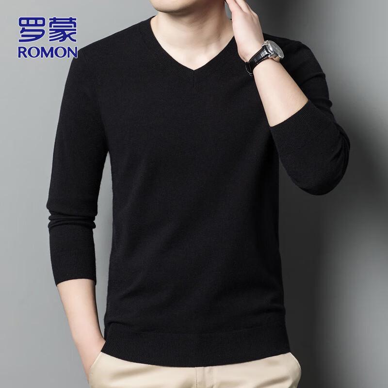 ROMON Men's V-Neck Knit Sweater