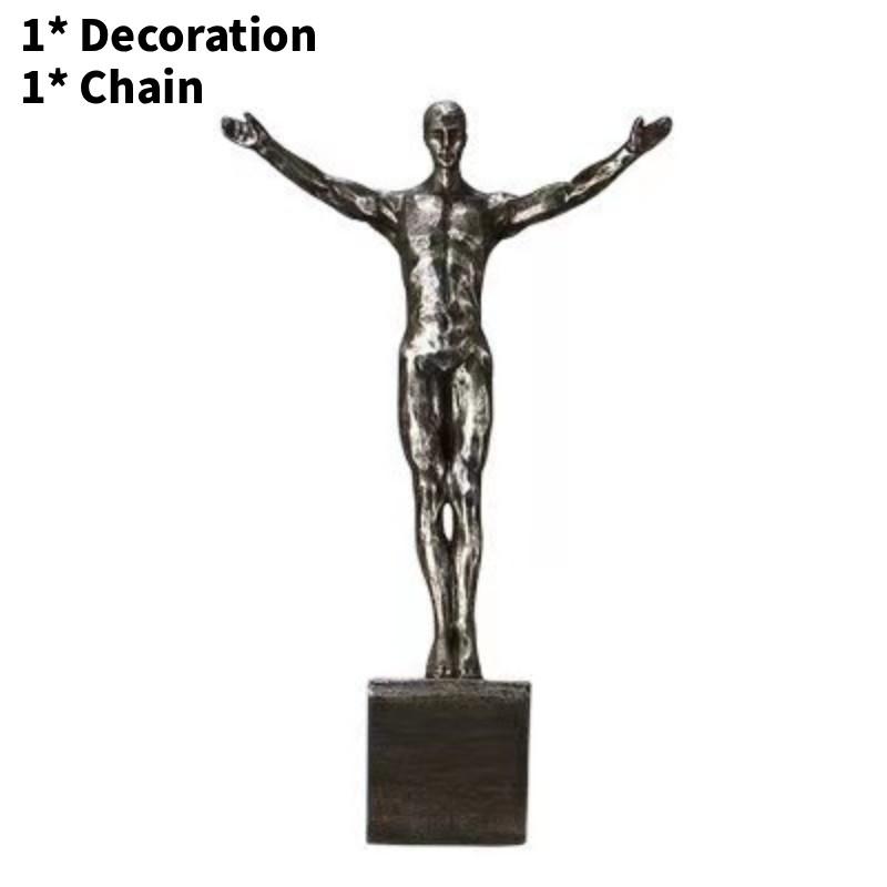 European Vintage Resin Wall Ornament With Climbing Figurines For Lounge And Dining Areas