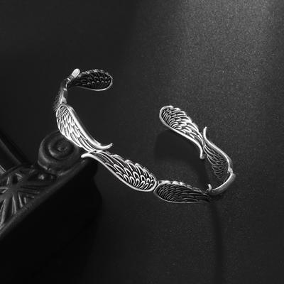 Retro kreativní design Angel Wings kovový otevřený náramek náramky pro muže Cool Glamour Party šperky