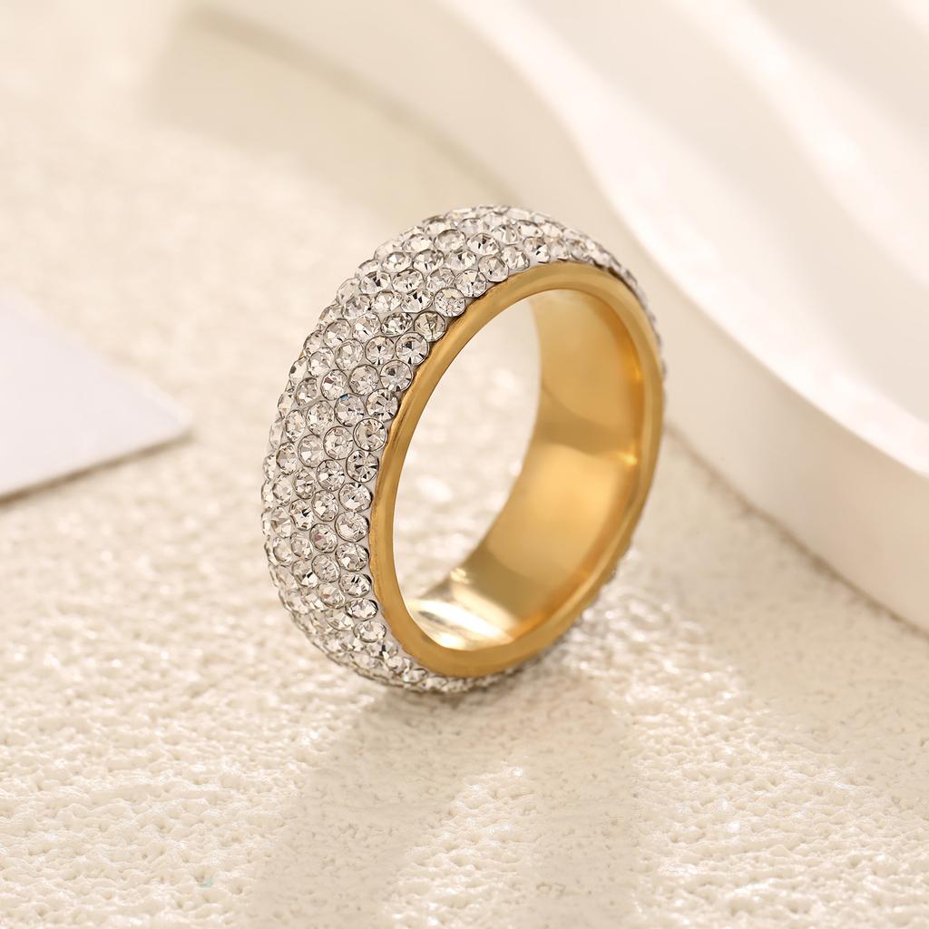 3/5 Row  Ring  Stainless Steel Wedding Engagement Rings For Women Men Jewelry Gift