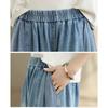 DIMANAF 2026 Summer New Plus Size Women Jeans Elastic Waist Long Pants Loose Casual Denim Cotton Trousers Vintaged