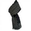 Used FENDI Scarf Stole Zucca Pattern FF Logo Wool All-over Print
