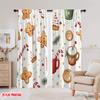 2 Stück 2D-Ebene Druck Beliebte Vorhangpaneele Weihnachtssüßigkeiten Feiertagsfestlich (2) Vielseitiges, strapazierfähiges Polyester (ohne Stange)
