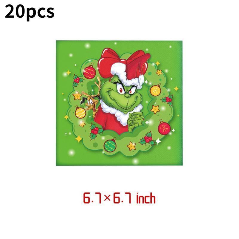 The Christmas Themed Party Decorations Supplies Set Plates Napkins Cups