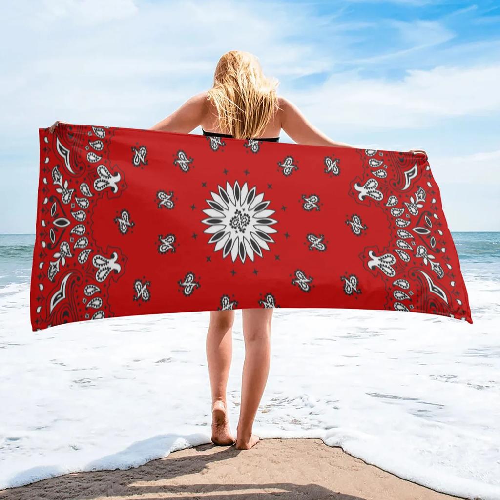 Zwart-wit Print Strandlaken Zwem Badlaken Badkameraccessoires Microvezel Yogamat Sportschool Kamperen Reizen Dames Heren