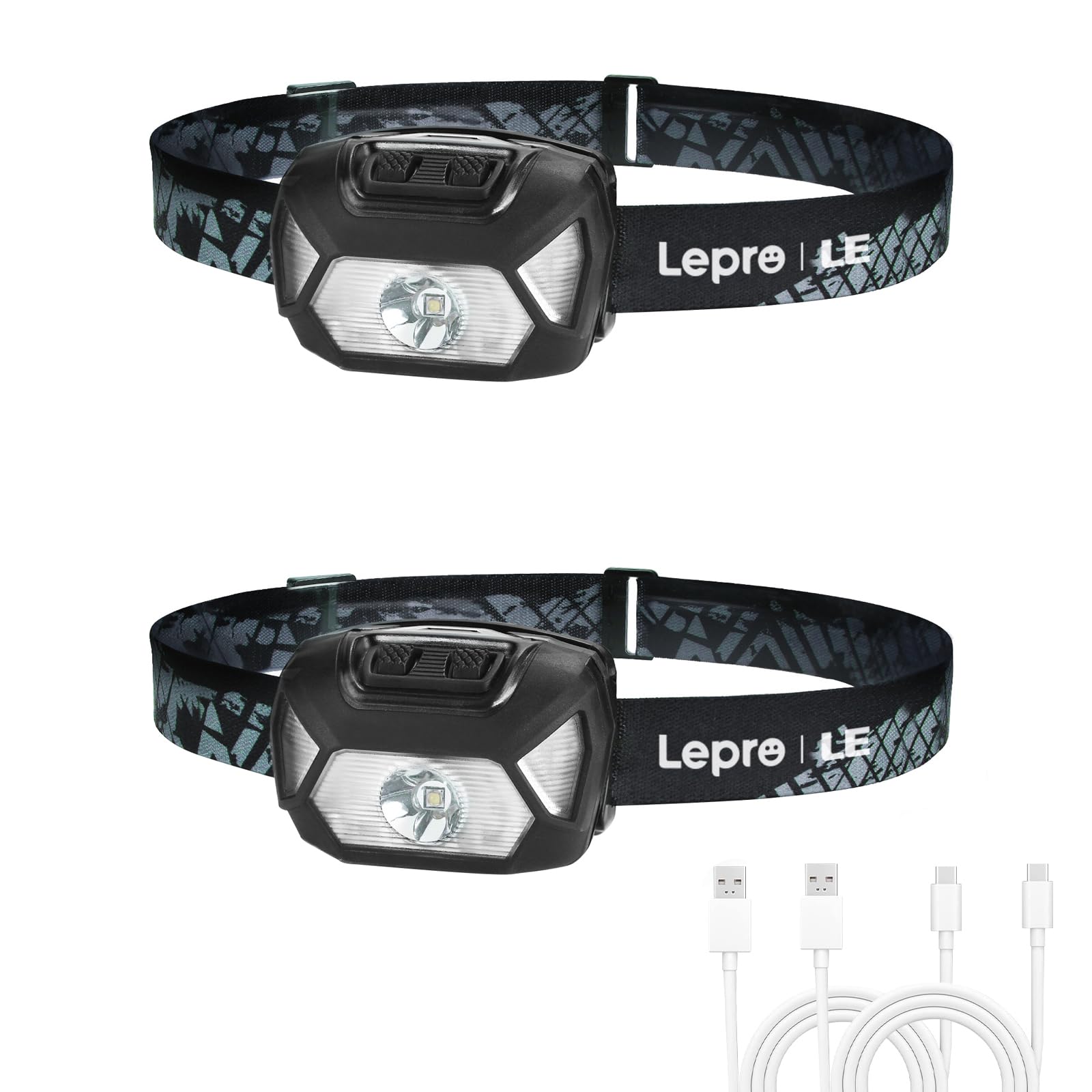 

Rechargeable High 300 Set of 2 LED Red Hours of IPX4 Compact and Ideal for Beauty and More USB-C Headlamp, Brightness, Lumens, Headlamps, Spot/Wide чёрный