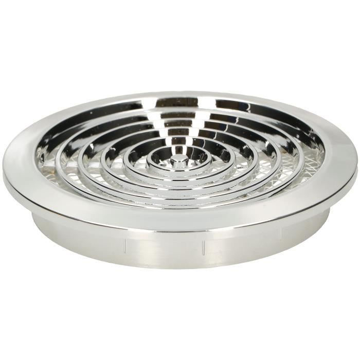 Grille D'aération - KOTARBAU - Rond - Chrome - Diamètre 80 Mm - Moustiquaire