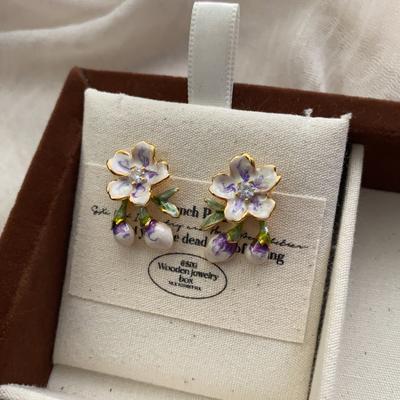 Three-Dimensional Flower Bud Earrings, Earrings, Fresh And Unique Niche Design, Exquisite Light Luxury Enamel Romantic Flower Stud Earrings