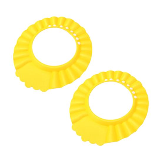 

2 шт. Детская шапочка для душа с шампунем, водонепроницаемая, регулируемая, защитная шапочка для ушей и глаз жёлтый