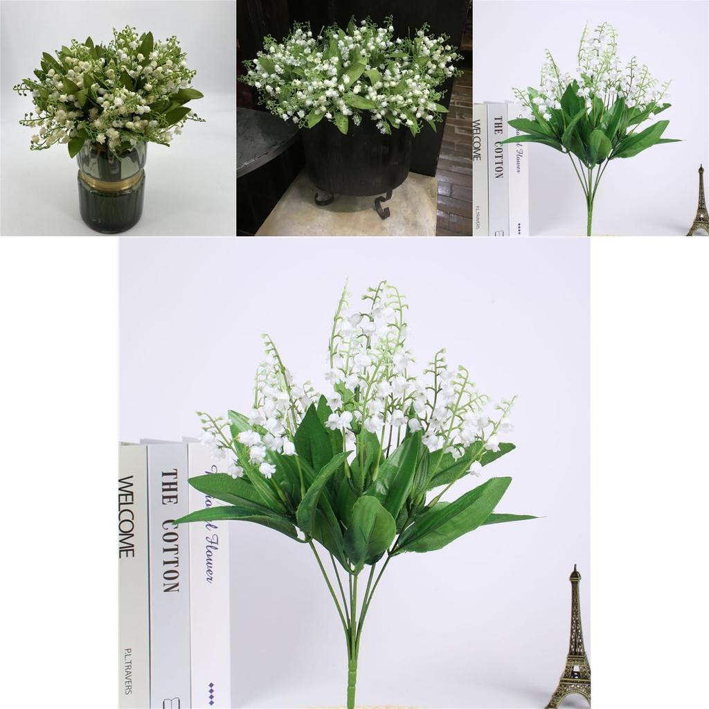 High Realistic 7 Branch Lily Of The Valley Fake Flowers For Stylish Home And Event Decor