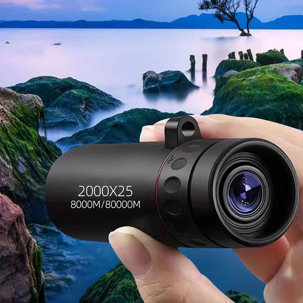2000x25HD High Power Monocular Telescope with Universal Phone Adapter for Watching Compact Waterproof Scope for iPhone Samsung