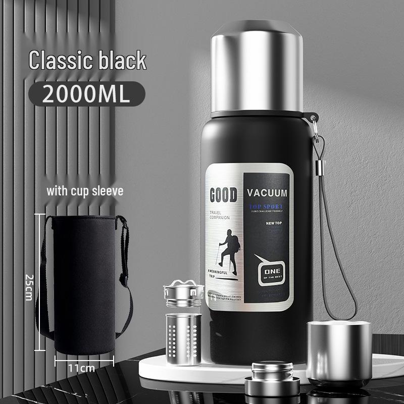 Drop-Resistant 316 Stainless Steel Travel Thermos Pot for Men - Portable, Large Capacity Outdoor Water Cup