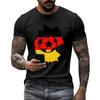Men's Short Sleeve Crew Neck T-Shirt with Graphic Print of Soccer Ball and Country Outline Casual Fit Cotton Blend Tee for Everyday Wear