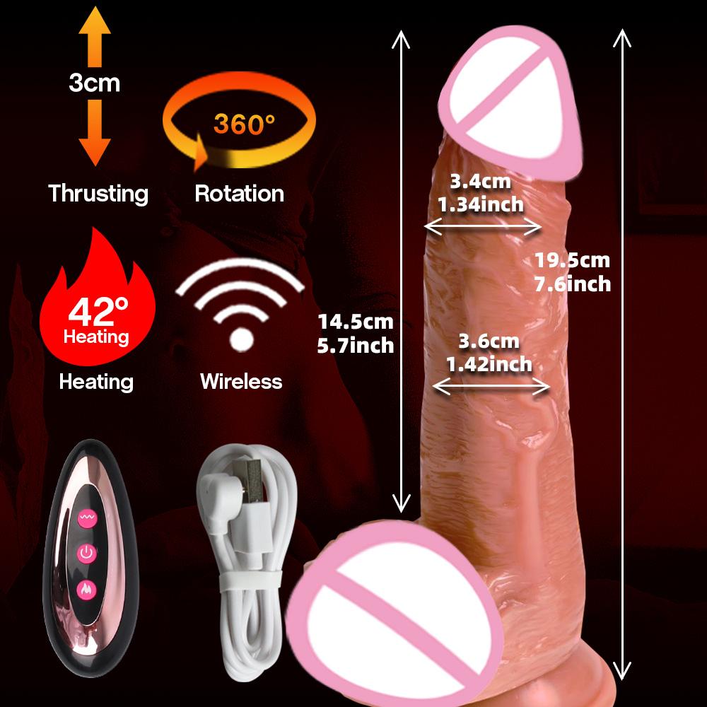 Remote Control Soft Penis Vibrator Realistic Dildo Sex Toy For Woman Telescopic Dick Toy Artificial G Spot Thrusting Sexy Toy